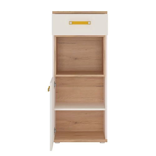 4KIDS 1 Door 1 Drawer Narrow Cabinet With Orange Handles 4 4KIDS 1 Door 1 Drawer Narrow Cabinet With Orange Handles - Image 2