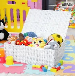 Arpan Resin Woven Under Bed Storage Box, Chest Shelf Toy Clothes Basket With Lid - White Set Of 2 8 Arpan Resin Woven Under Bed Storage Box, Chest Shelf Toy Clothes Basket With Lid - White Set Of 2 -Diy Shop arpan resin woven under bed storage box chest shelf toy clothes basket with lid white set of 25060516721030 03c MP