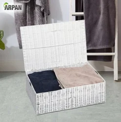 Arpan Resin Woven Under Bed Storage Box, Chest Shelf Toy Clothes Basket With Lid - White Set Of 2 9 Arpan Resin Woven Under Bed Storage Box, Chest Shelf Toy Clothes Basket With Lid - White Set Of 2 -Diy Shop arpan resin woven under bed storage box chest shelf toy clothes basket with lid white set of 25060516721030 04c MP