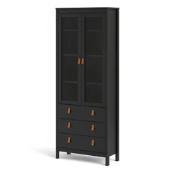 Barcelona China Cabinet 2 Doors W/glass + 3 Drawers In Matt Black 8 Barcelona China Cabinet 2 Doors W/glass + 3 Drawers In Matt Black -Diy Shop barcelona china cabinet 2 doors w glass 3 drawers in matt black5060653082179 03c MP