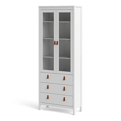Barcelona China Cabinet 2 Doors W/glass + 3 Drawers In White 5 Barcelona China Cabinet 2 Doors W/glass + 3 Drawers In White - Image 3