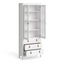 Barcelona China Cabinet 2 Doors W/glass + 3 Drawers In White 9 Barcelona China Cabinet 2 Doors W/glass + 3 Drawers In White -Diy Shop barcelona china cabinet 2 doors w glass 3 drawers in white5060653086498 04c MP