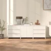 Berkfield 3 Piece Sideboard High Gloss White Engineered Wood -Diy Shop berkfield 3 piece sideboard high gloss white engineered wood7720276903674 01c MP