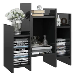 Berkfield Side Cabinet High Gloss Black 60x26x60 Cm Engineered Wood -Diy Shop berkfield side cabinet high gloss black 60x26x60 cm engineered wood7720276542125 04c MP