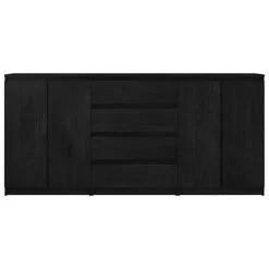 Berkfield Side Cabinets 3 Pcs Black Solid Pinewood -Diy Shop berkfield side cabinets 3 pcs black solid pinewood7720276729363 04c MP
