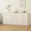 Berkfield Side Cabinets 3 Pcs White Solid Pinewood -Diy Shop berkfield side cabinets 3 pcs white solid pinewood7720276729332 01c MP