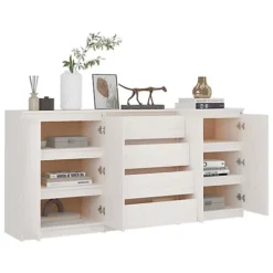 Berkfield Side Cabinets 3 Pcs White Solid Pinewood 8 Berkfield Side Cabinets 3 Pcs White Solid Pinewood -Diy Shop berkfield side cabinets 3 pcs white solid pinewood7720276729332 03c MP