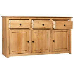 Berkfield Sideboard 135x40x80 Cm Solid Pinewood Panama Range -Diy Shop berkfield sideboard 135x40x80 cm solid pinewood panama range7719773672723 03c MP