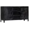 Berkfield Sideboard Black 147x40x80 Cm Solid Mango Wood -Diy Shop berkfield sideboard black 147x40x80 cm solid mango wood7719773559506 01c MP