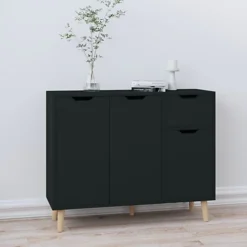 Berkfield Sideboard Black 90x30x72 Cm Engineered Wood