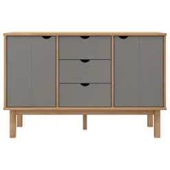 Berkfield Sideboard Brown And Grey 113.5x43x73 Cm Solid Wood Pine -Diy Shop berkfield sideboard brown and grey 113 5x43x73 cm solid wood pine7720277165651 03c MP