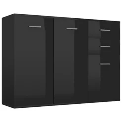 Berkfield Sideboard High Gloss Black 105x30x75 Cm Engineered Wood 7 Berkfield Sideboard High Gloss Black 105x30x75 Cm Engineered Wood -Diy Shop berkfield sideboard high gloss black 105x30x75 cm engineered wood7719773715022 02c MP