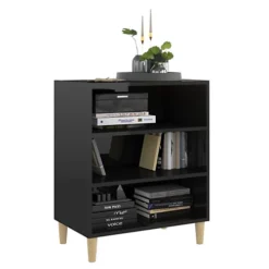 Berkfield Sideboard High Gloss Black 57x35x70 Cm Engineered Wood -Diy Shop berkfield sideboard high gloss black 57x35x70 cm engineered wood7720276357657 03c MP