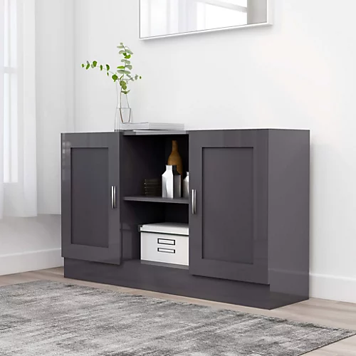 Berkfield Sideboard High Gloss Grey 120x30.5x70 Cm Engineered Wood 3 Berkfield Sideboard High Gloss Grey 120x30.5x70 Cm Engineered Wood