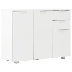 Berkfield Sideboard High Gloss White 107x35x76 Cm -Diy Shop berkfield sideboard high gloss white 107x35x76 cm7719773592579 02c MP