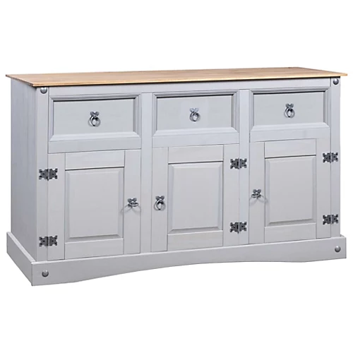 Berkfield Sideboard Solid Mexican Pinewood Corona Range Grey 132x43x78 Cm 3 Berkfield Sideboard Solid Mexican Pinewood Corona Range Grey 132x43x78 Cm