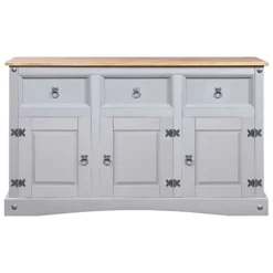 Berkfield Sideboard Solid Mexican Pinewood Corona Range Grey 132x43x78 Cm 7 Berkfield Sideboard Solid Mexican Pinewood Corona Range Grey 132x43x78 Cm -Diy Shop berkfield sideboard solid mexican pinewood corona range grey 132x43x78 cm7719773672020 02c MP