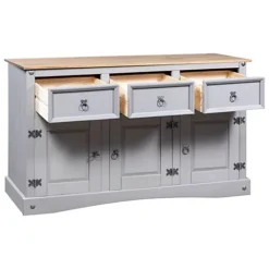 Berkfield Sideboard Solid Mexican Pinewood Corona Range Grey 132x43x78 Cm 8 Berkfield Sideboard Solid Mexican Pinewood Corona Range Grey 132x43x78 Cm -Diy Shop berkfield sideboard solid mexican pinewood corona range grey 132x43x78 cm7719773672020 03c MP