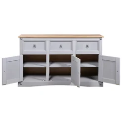 Berkfield Sideboard Solid Mexican Pinewood Corona Range Grey 132x43x78 Cm 9 Berkfield Sideboard Solid Mexican Pinewood Corona Range Grey 132x43x78 Cm -Diy Shop berkfield sideboard solid mexican pinewood corona range grey 132x43x78 cm7719773672020 04c MP