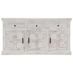 Berkfield Sideboard White 140x40x74 Cm Solid Mango Wood -Diy Shop berkfield sideboard white 140x40x74 cm solid mango wood7719773571522 02c MP
