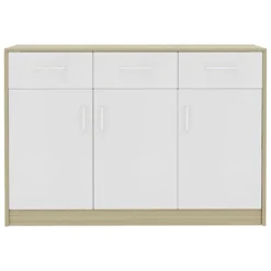 Berkfield Sideboard White And Sonoma Oak 110x30x75 Cm Engineered Wood 9 Berkfield Sideboard White And Sonoma Oak 110x30x75 Cm Engineered Wood -Diy Shop berkfield sideboard white and sonoma oak 110x30x75 cm engineered wood7719773776476 04c MP