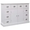 Berkfield Sideboard With 10 Drawers White 113x30x79 Cm Wood -Diy Shop berkfield sideboard with 10 drawers white 113x30x79 cm wood7719773669434 01c MP