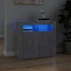 Berkfield Sideboard With LED Lights Concrete Grey 80x35x75 Cm -Diy Shop berkfield sideboard with led lights concrete grey 80x35x75 cm7720276217429 01c MP
