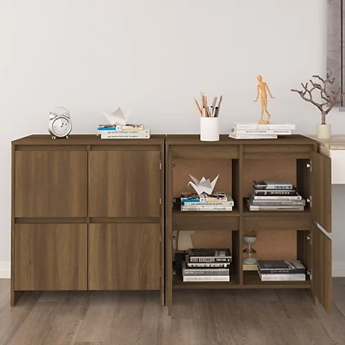 Berkfield Sideboards 2 Pcs Brown Oak 70x41x75 Cm Engineered Wood 3 Berkfield Sideboards 2 Pcs Brown Oak 70x41x75 Cm Engineered Wood