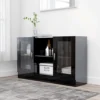 Berkfield Vitrine Cabinet High Gloss Black 120x30.5x70 Cm Engineered Wood -Diy Shop berkfield vitrine cabinet high gloss black 120x30 5x70 cm engineered wood7720276134757 01c MP