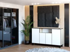 Best4D Cabinet Storage Dresser 140x80x35cm With White Mat Front - Body Colour Oak Sonoma -Diy Shop best4d cabinet storage dresser 140x80x35cm with white mat front body colour oak sonoma7448352862861 02c MP