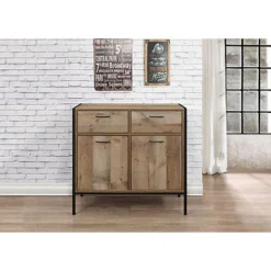 Birlea Urban 2 Door 2 Drawer Sideboard Rustic -Diy Shop birlea urban 2 door 2 drawer sideboard rustic5056206614959 02c MP