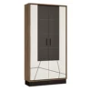Brolo Tall Wide Glazed Display Cabinet With The Walnut And Dark Panel Finish -Diy Shop brolo tall wide glazed display cabinet with the walnut and dark panel finish5900355059553 01c MP