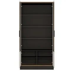 Brolo Tall Wide Glazed Display Cabinet With The Walnut And Dark Panel Finish 8 Brolo Tall Wide Glazed Display Cabinet With The Walnut And Dark Panel Finish -Diy Shop brolo tall wide glazed display cabinet with the walnut and dark panel finish5900355059553 03c MP