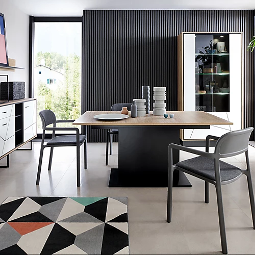 Brolo Tall Wide Glazed Display Cabinet With The Walnut And Dark Panel Finish 6 Brolo Tall Wide Glazed Display Cabinet With The Walnut And Dark Panel Finish - Image 4