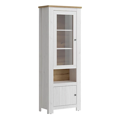 Celesto 2 Door Display Cabinet In White And Oak 3 Celesto 2 Door Display Cabinet In White And Oak