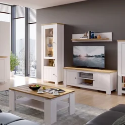 Celesto 2 Door Display Cabinet In White And Oak 8 Celesto 2 Door Display Cabinet In White And Oak -Diy Shop celesto 2 door display cabinet in white and oak5900355160365 03c MP