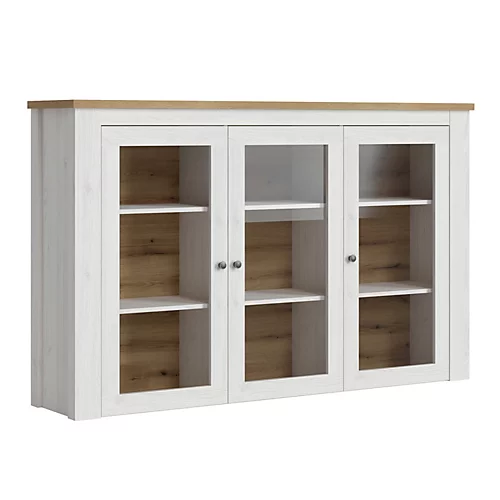 Celesto 3 Door Display Top Unit In White And Oak 3 Celesto 3 Door Display Top Unit In White And Oak