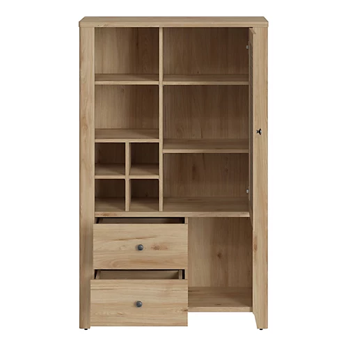 Cestino 1 Door 2 Drawer Cabinet In Jackson Hickory Oak And Rattan Effect 5 Cestino 1 Door 2 Drawer Cabinet In Jackson Hickory Oak And Rattan Effect - Image 3