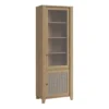 Cestino 2 Door Display Cabinet In Jackson Hickory Oak And Rattan Effect -Diy Shop cestino 2 door display cabinet in jackson hickory oak and rattan effect5900355146192 01c MP