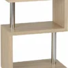 Charisma 3 Shelf Display Unit Bookcase Oak And Chrome Finish