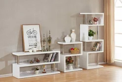 Charisma 3 Shelf Display Unit Bookcase White Gloss And Chrome Finish -Diy Shop charisma 3 shelf display unit bookcase white gloss and chrome finish5056065611281 05c MP