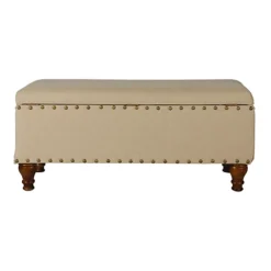 Chelsea Sorage Ottoman Bench - Tan/Brass Upholstered With Flip Lid. 8 Chelsea Sorage Ottoman Bench - Tan/Brass Upholstered With Flip Lid. -Diy Shop chelsea sorage ottoman bench tan brass upholstered with flip lid 5039373093987 03c MP