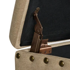 Chelsea Sorage Ottoman Bench - Tan/Brass Upholstered With Flip Lid. 9 Chelsea Sorage Ottoman Bench - Tan/Brass Upholstered With Flip Lid. -Diy Shop chelsea sorage ottoman bench tan brass upholstered with flip lid 5039373093987 04c MP