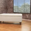 Chelsea Storage Ottoman Bench - Cream/Brass Upholstered With Flip Lid. -Diy Shop chelsea storage ottoman bench cream brass upholstered with flip lid 5039373094007 01c MP