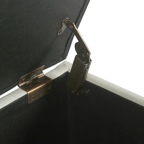 Chelsea Storage Ottoman Bench - Cream/Brass Upholstered With Flip Lid. 6 Chelsea Storage Ottoman Bench - Cream/Brass Upholstered With Flip Lid. - Image 4