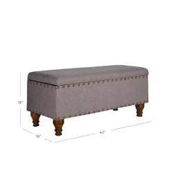 Chelsea Storage Ottoman Bench - Grey/Brass Upholstered With Flip Lid. -Diy Shop chelsea storage ottoman bench grey brass upholstered with flip lid 5039373093994 02c MP