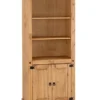 Corona 2 Door Display Unit Bookcase Wax Pine With 3 Shelves -Diy Shop corona 2 door display unit bookcase wax pine with 3 shelves5056065605112 01c MP