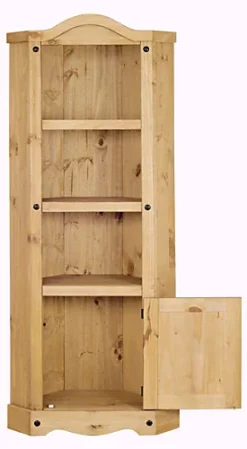 Corona Corner Bookcase Pine Display Cupboard 3 Book Shelves Mexican -Diy Shop corona corner bookcase pine display cupboard 3 book shelves mexican5060745810635 03c MP