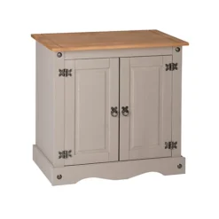 Corona Grey 2 Door Cupboard Sideboard Solid Mexican Pine Storage