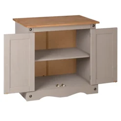 Corona Grey 2 Door Cupboard Sideboard Solid Mexican Pine Storage -Diy Shop corona grey 2 door cupboard sideboard solid mexican pine storage5060745810253 03c MP